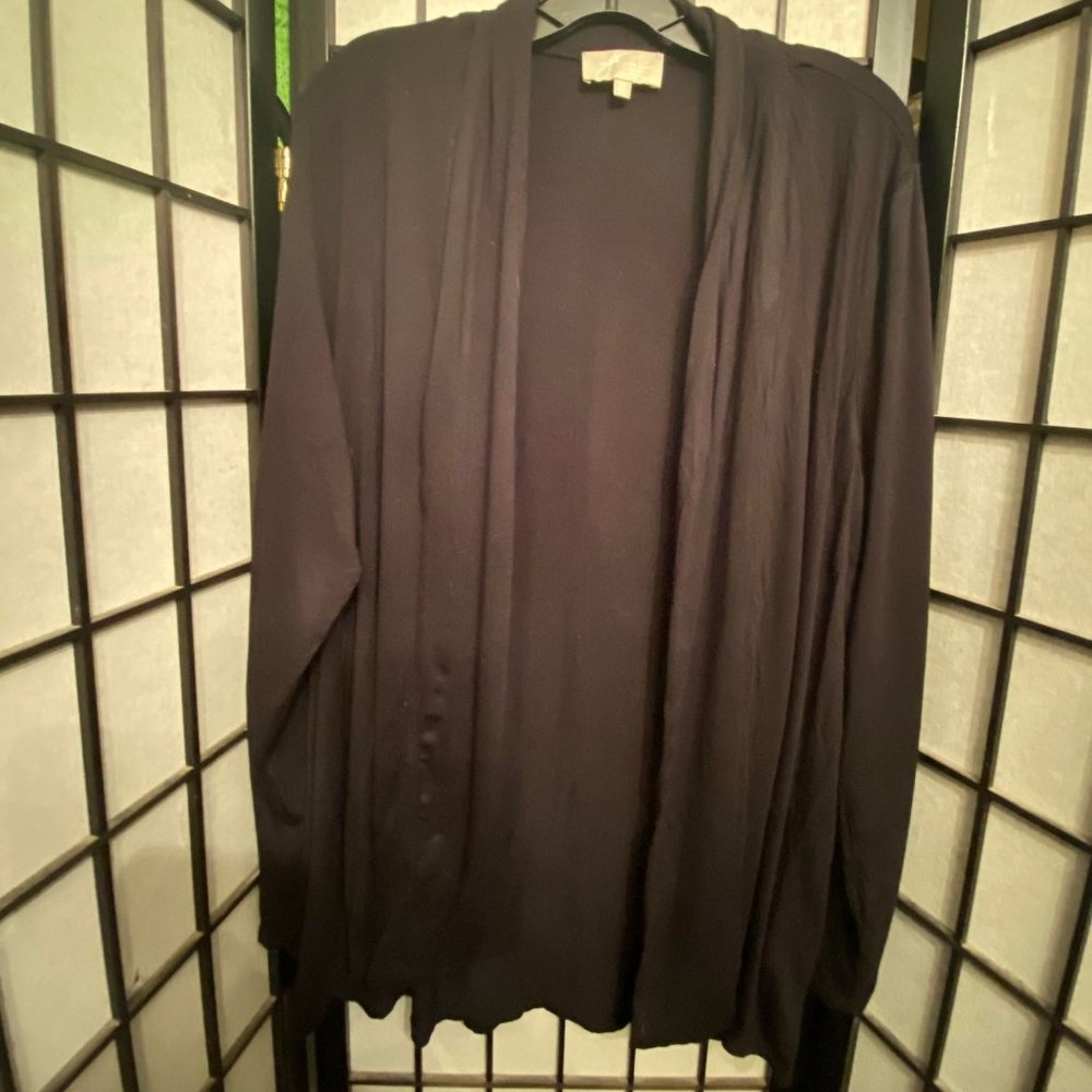 EUC Joan Vass Charcoal Open Cardigan Size 2X